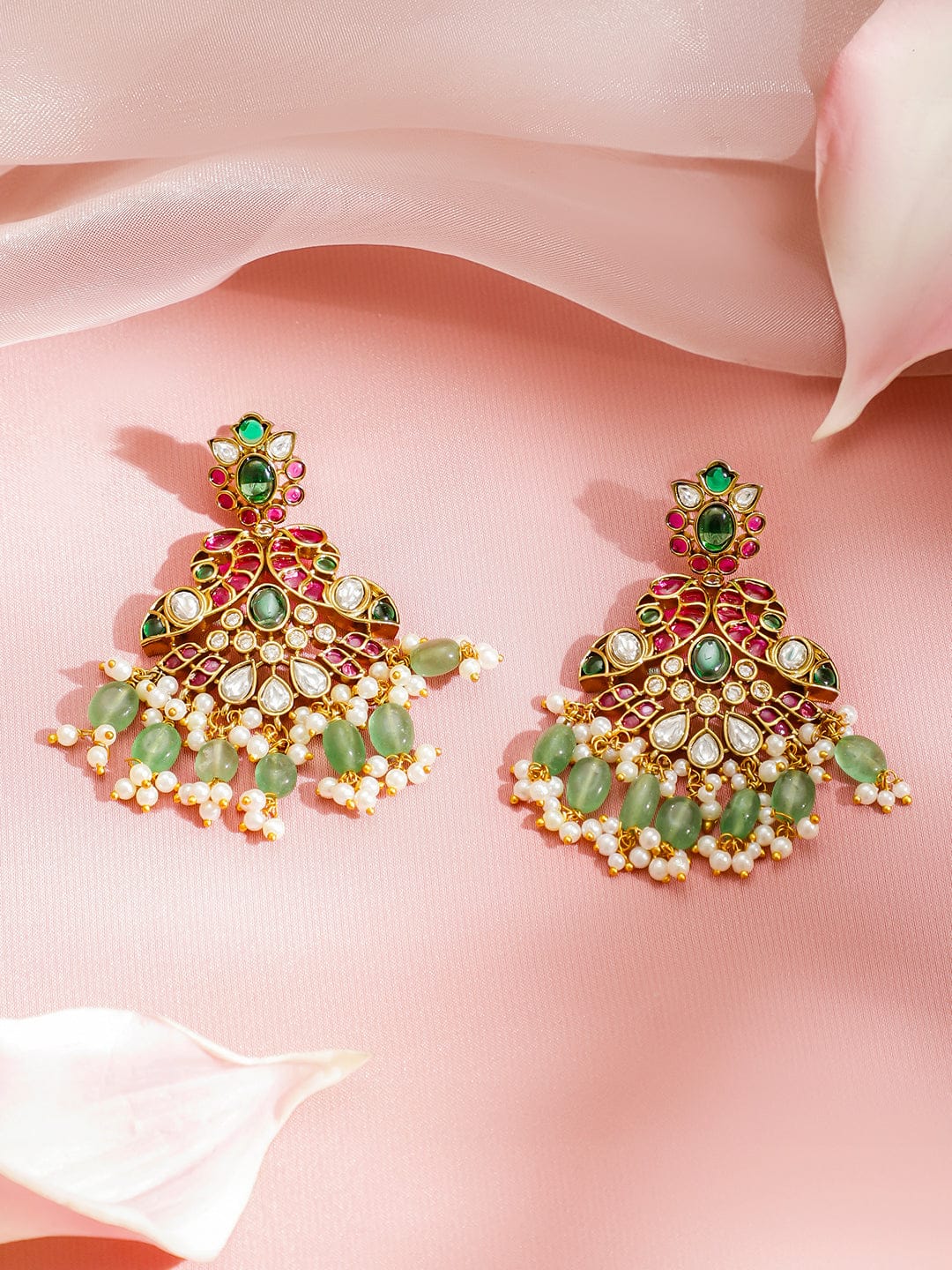 Blushing Emerald Statement Necklace Set フリーサイズ