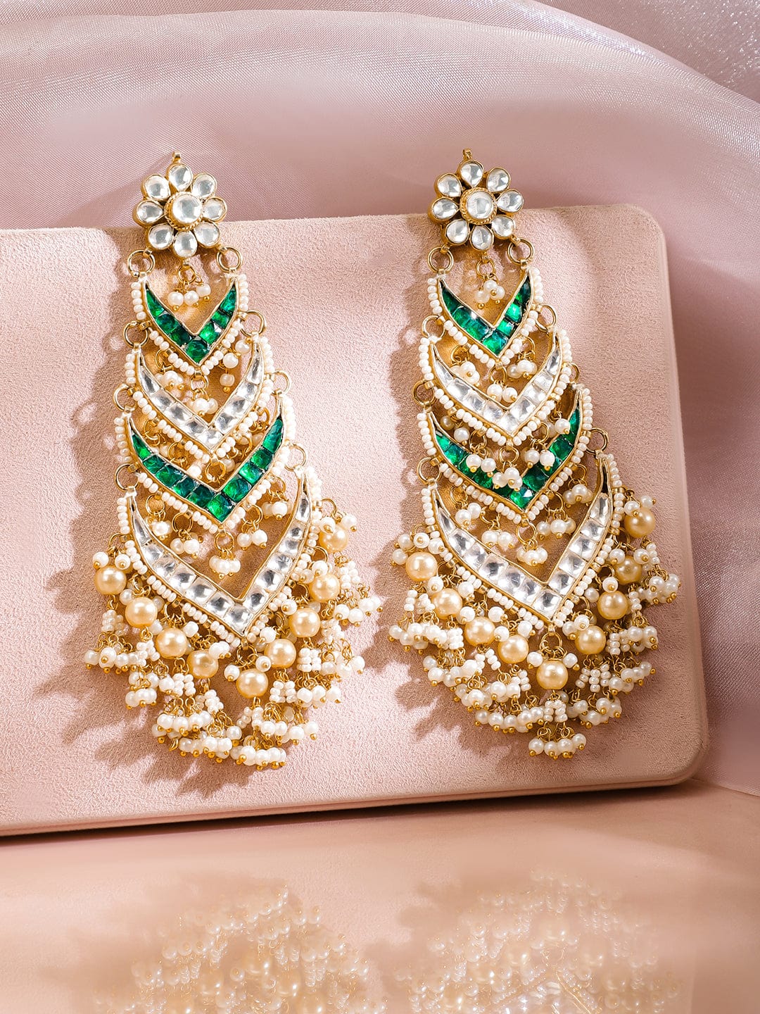Echoes of Green Hues Danglers Multicolor