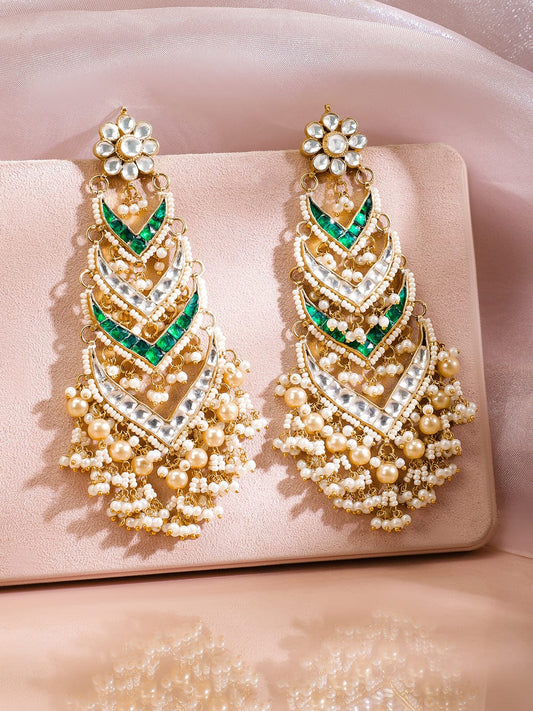 Echoes of Green Hues Danglers Multicolor