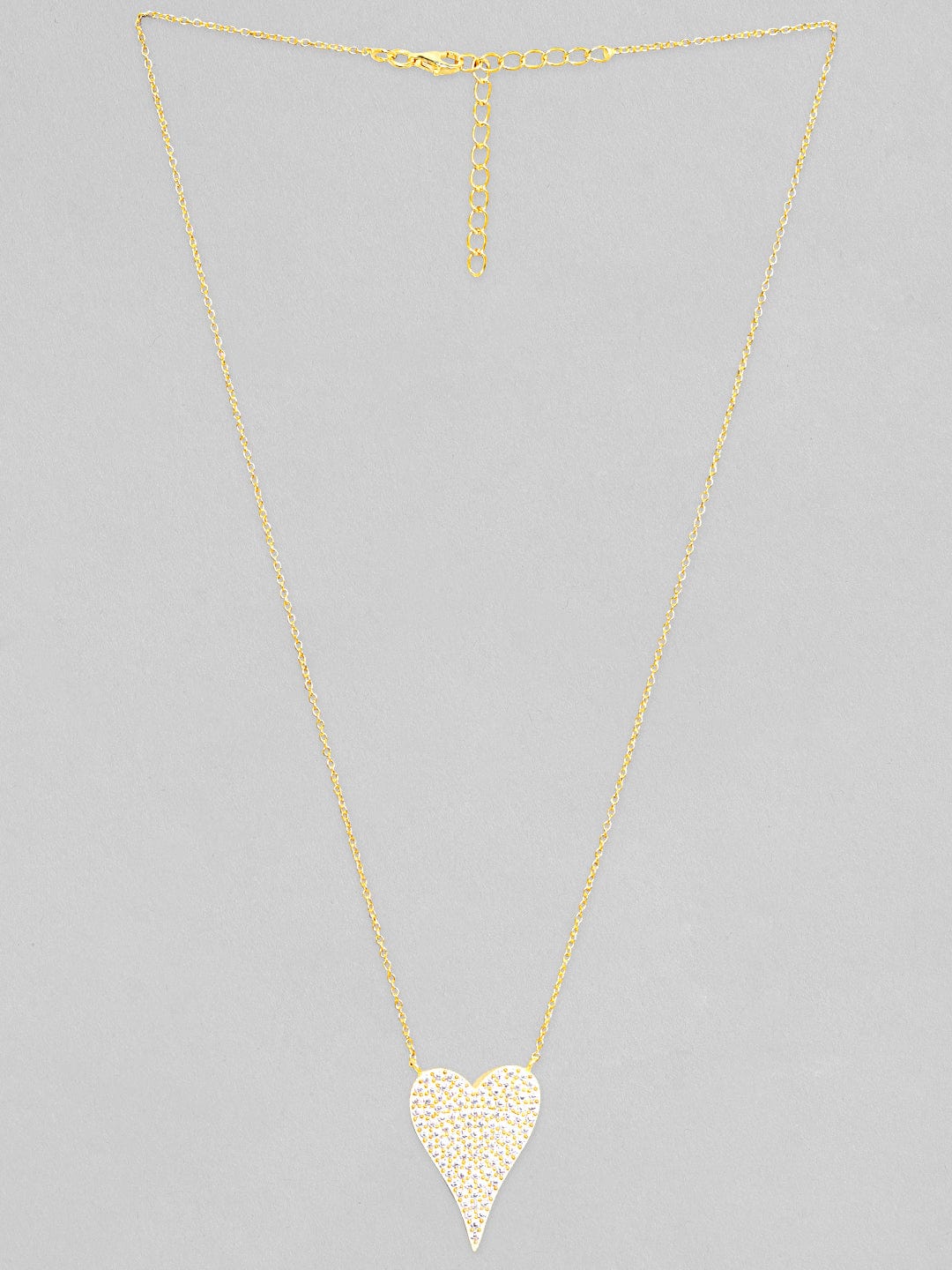 【Rubans】 925 Silver 18K Gold Plated Chain with Zircon Studded Heart Pendant Necklace｜925 スターリングシルバー 18K ゴールドメッキ ジルコニア ハートペンダント ネックレス
