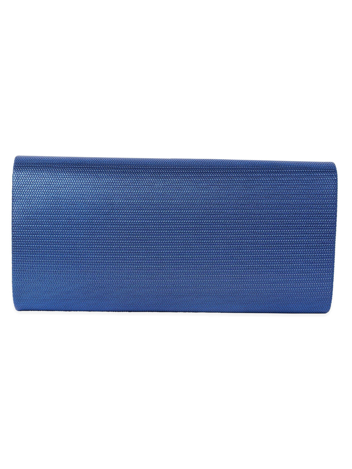 Rubans Artisanal Charm Handcrafted Blue Clutch Bag Blue