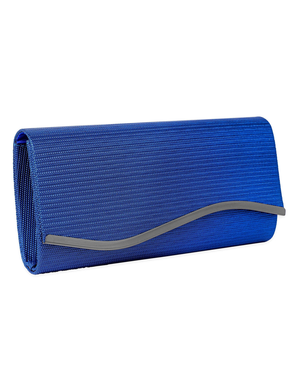 Rubans Artisanal Charm Handcrafted Blue Clutch Bag Blue
