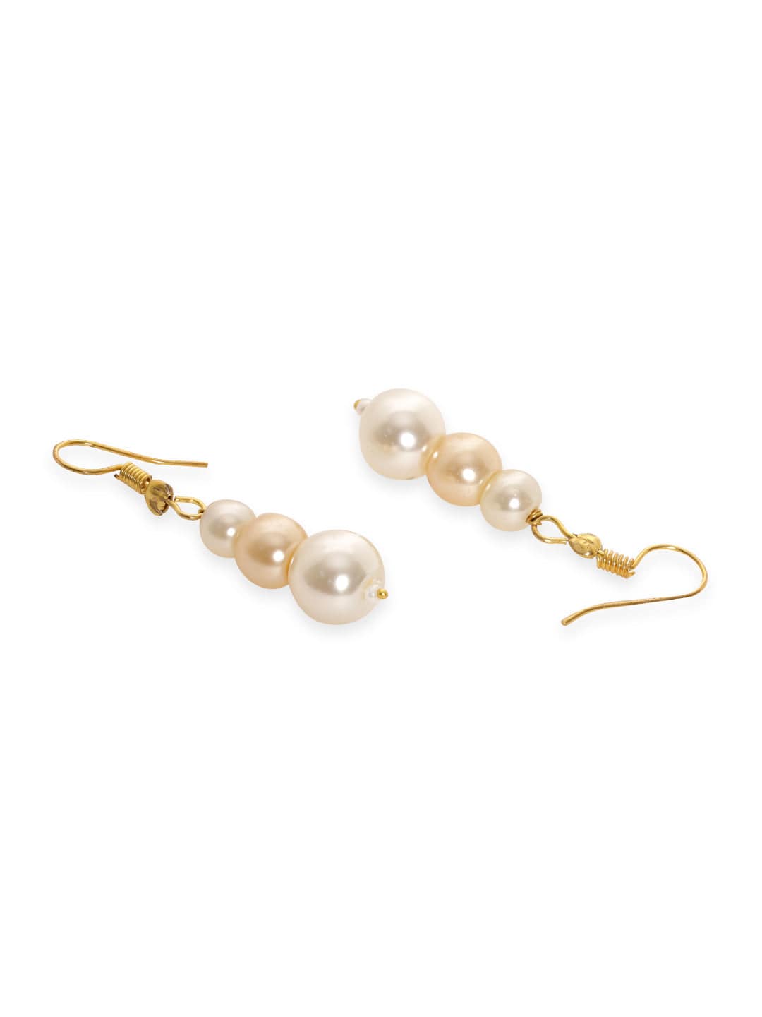 Royal White & Golden Pearls Necklace Set Gold
