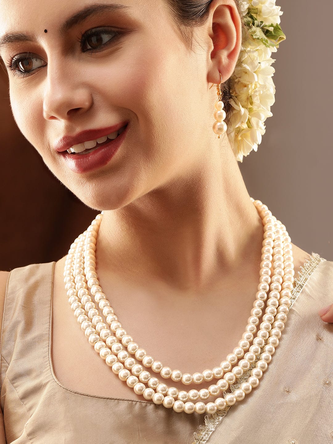 Pure Ivory Pearl Choker Set White