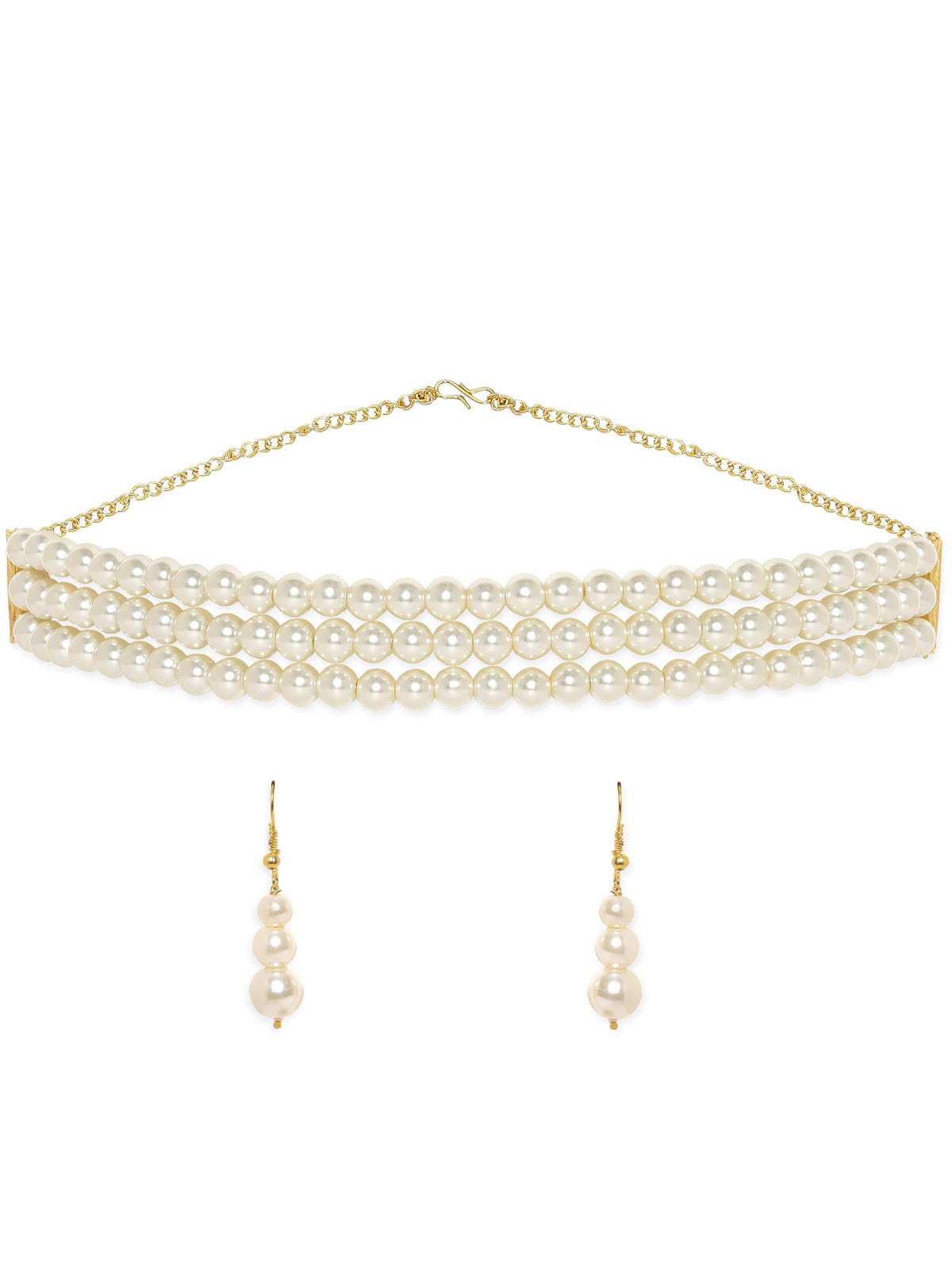 Pure Ivory Pearl Choker Set White