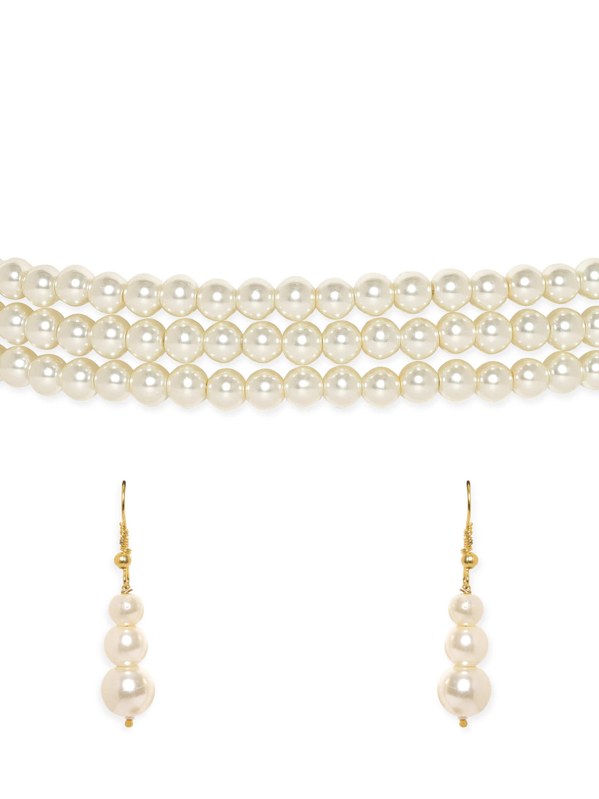 Pure Ivory Pearl Choker Set White