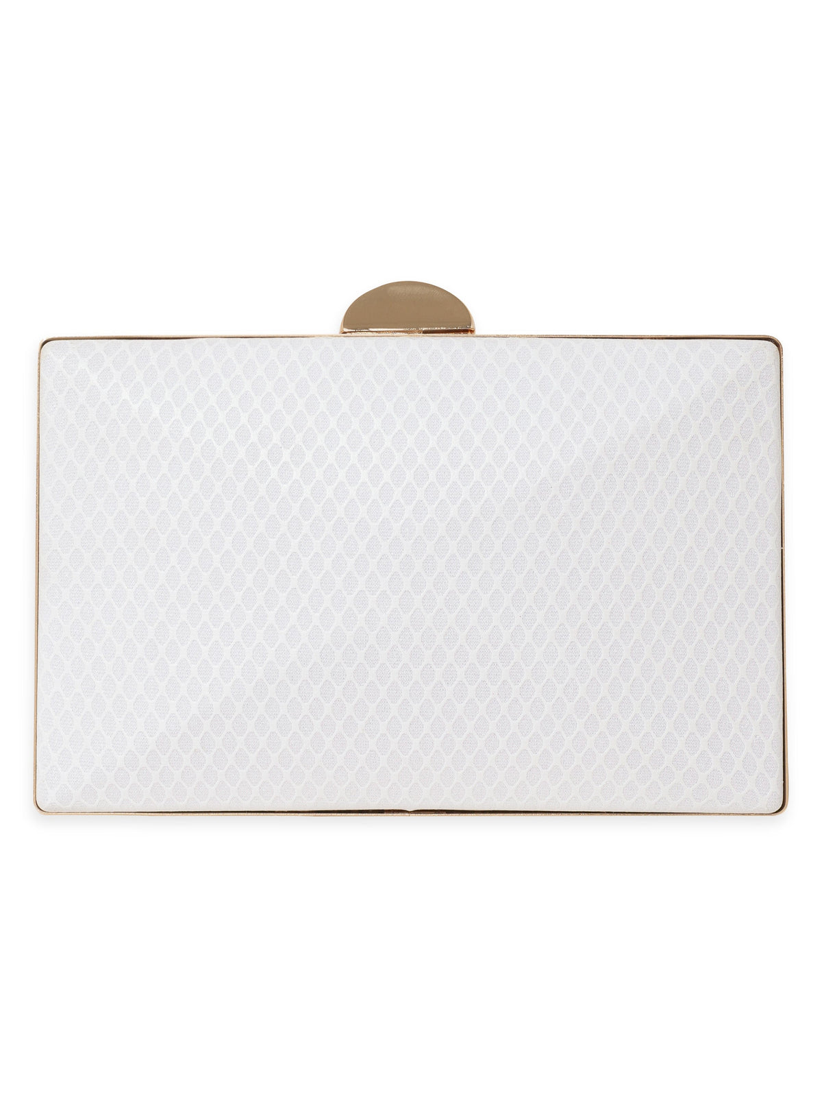 Rubans Dazzling Allure Handcrafted Shimmery Clutch Bag White