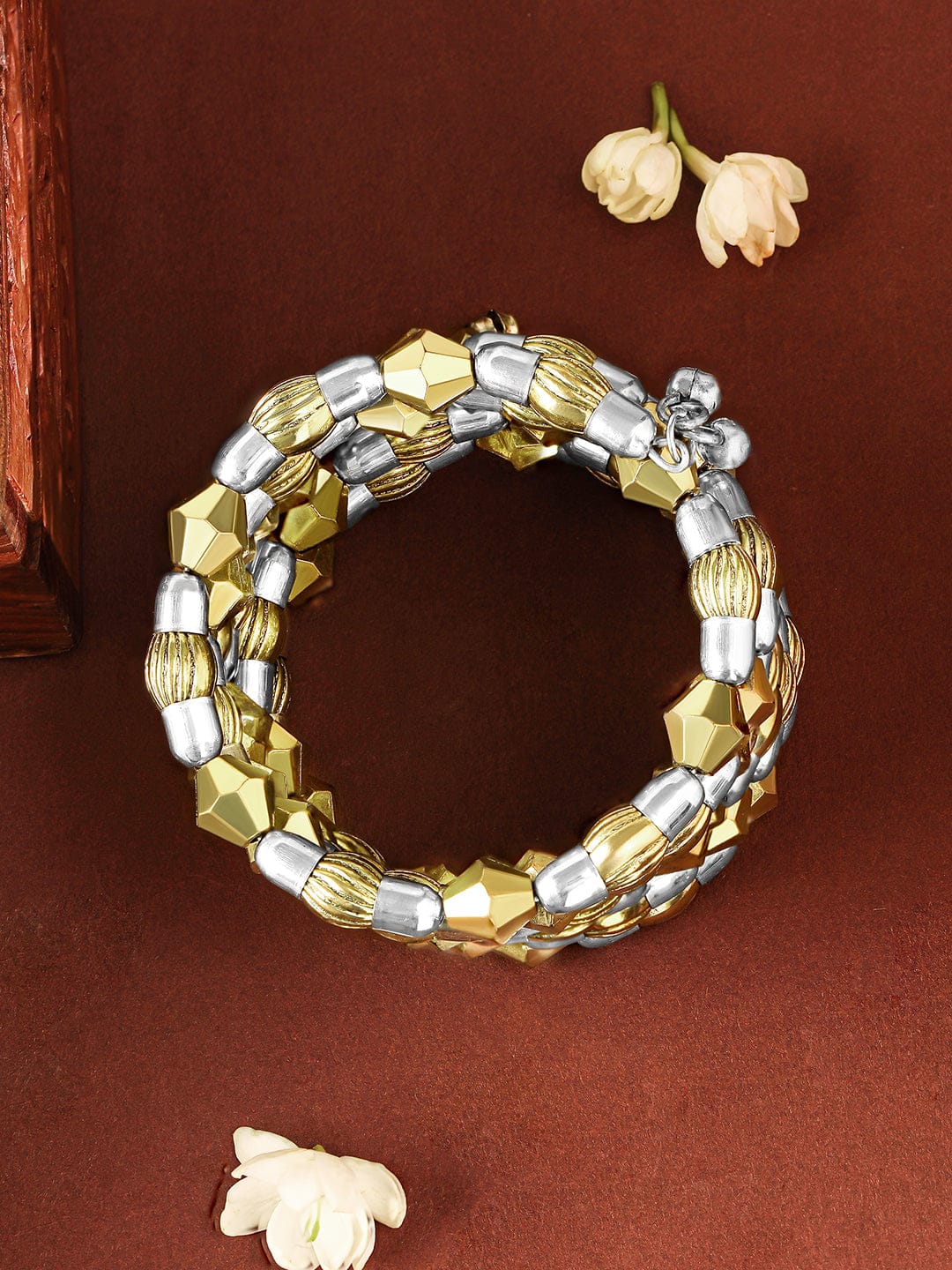 Rubans Dual Silver & 18K Gold-Plated Multi-Layered Statement Bracelet Silver