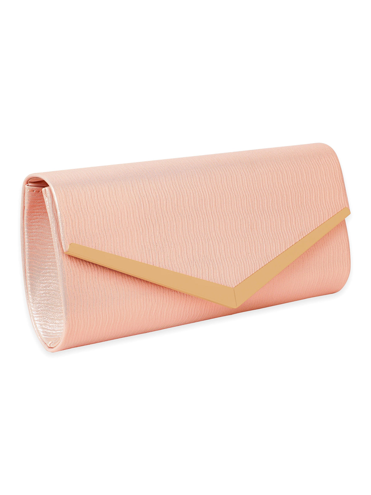 Rubans Elegance in Peach Handcrafted Peach Clutch Bag Peach