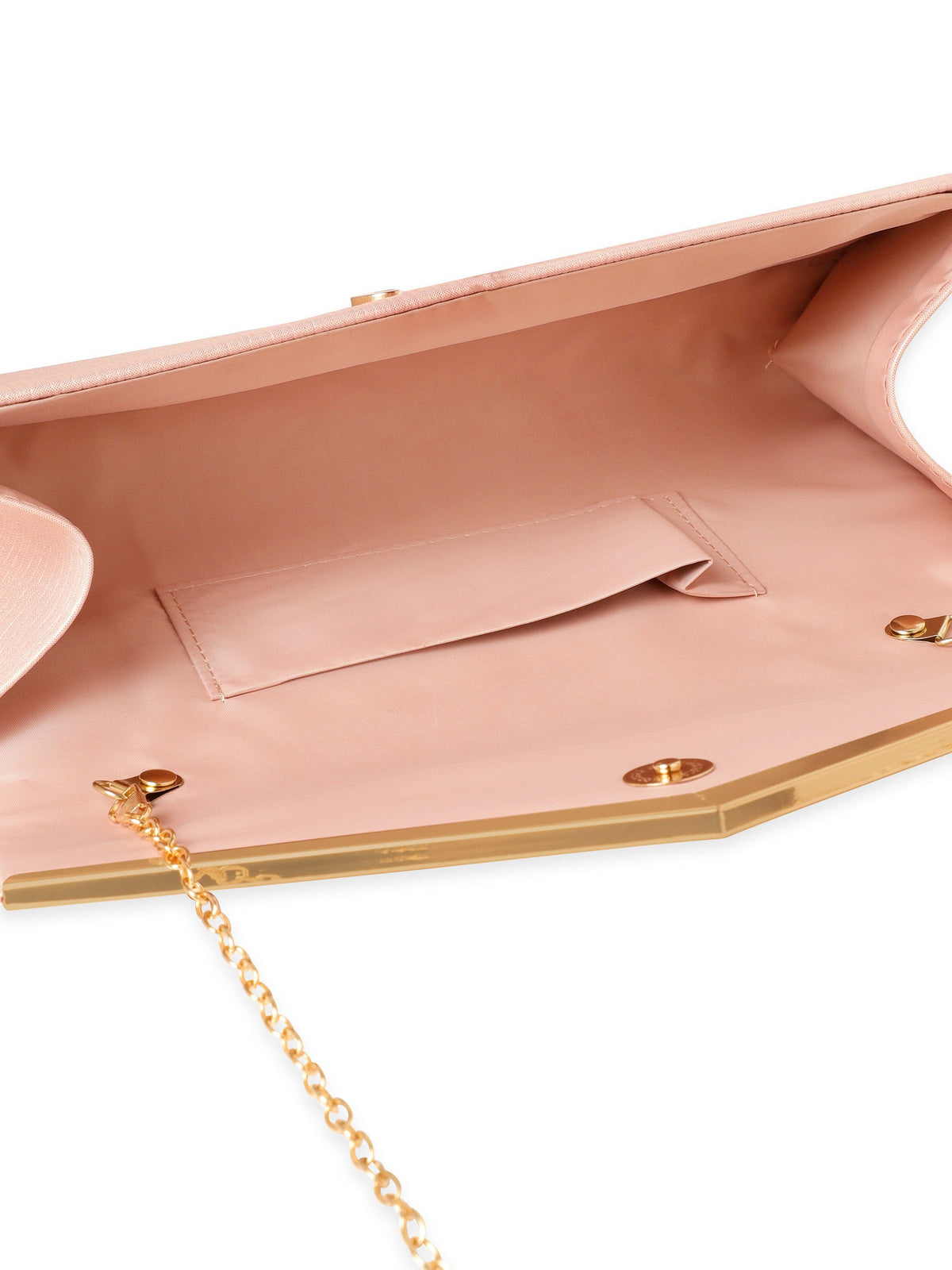 Rubans Elegance in Peach Handcrafted Peach Clutch Bag Peach