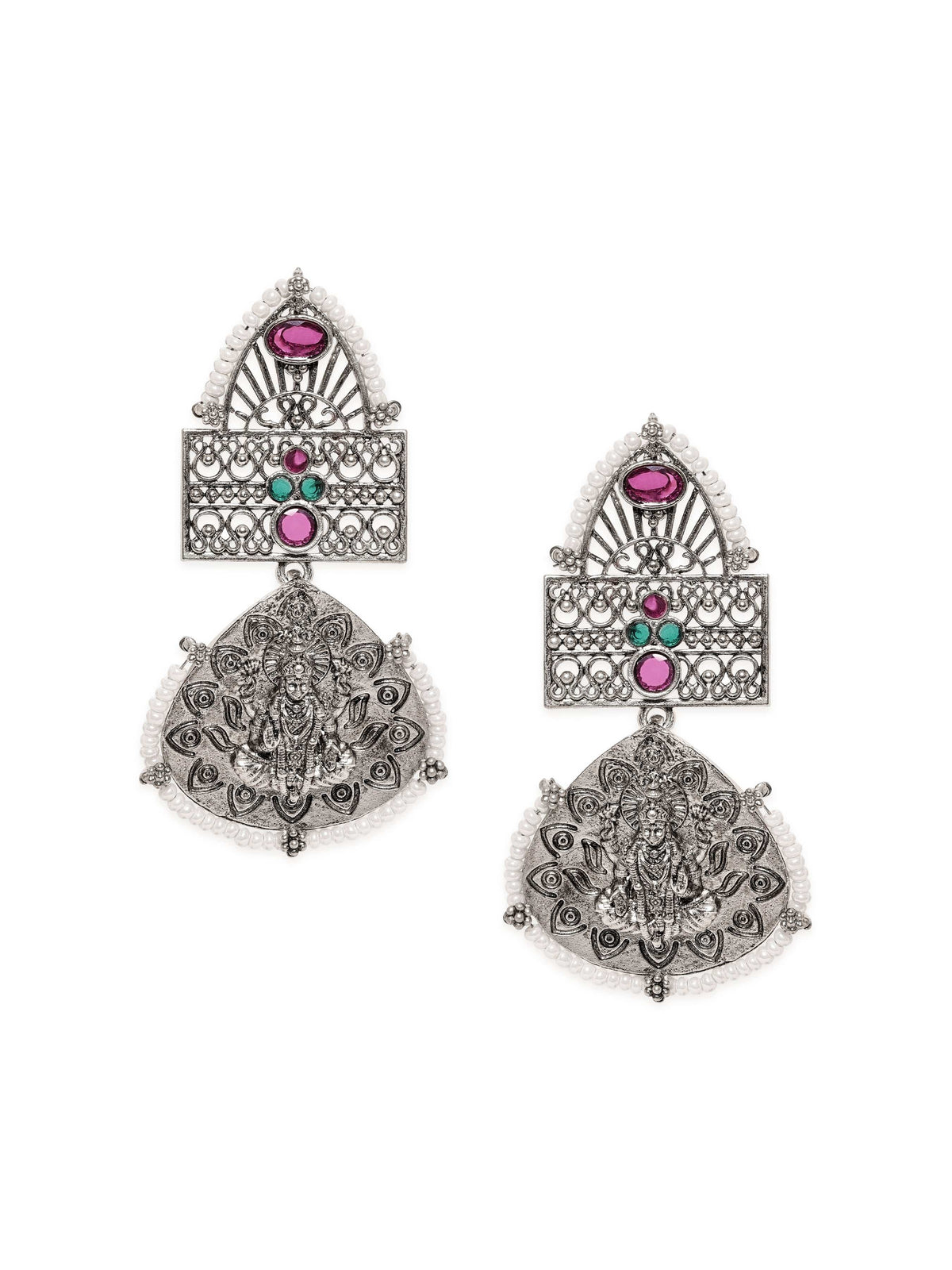 【Rubans】 Enchanted Elegance Oxidised Silver Plated Kempstone Pearl Beaded Earrings｜オキシダイズド シルバーメッキ ケンプストーン パールビーズ イヤリング