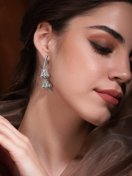 Oxidised Modern Sleek Ear Cuffs Silver
