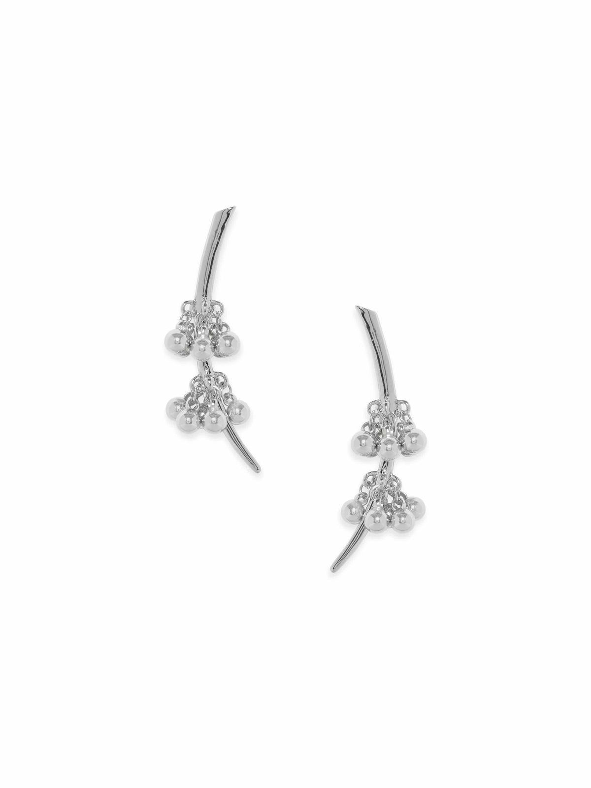 Oxidised Modern Sleek Ear Cuffs Silver