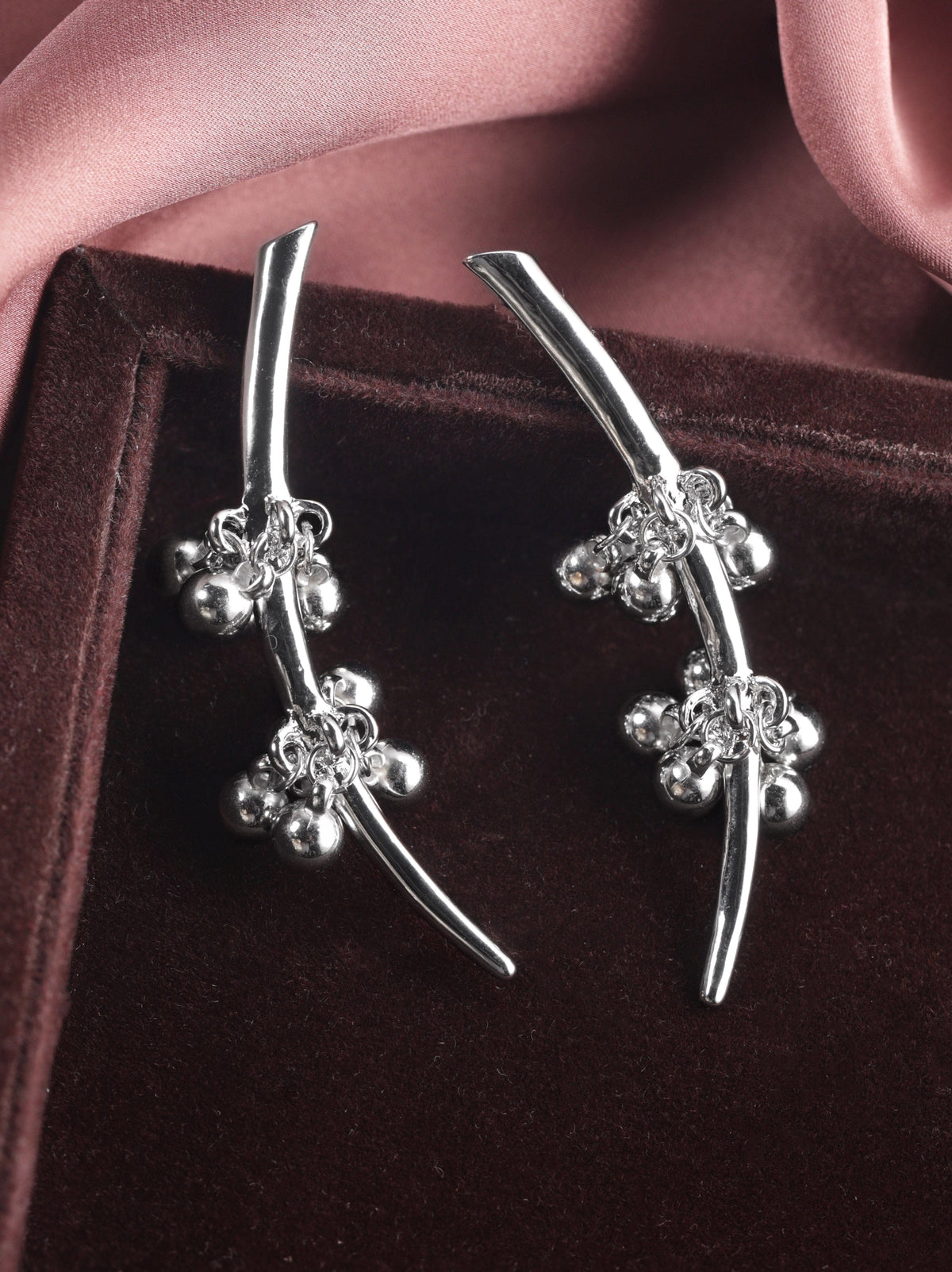 Oxidised Modern Sleek Ear Cuffs Silver