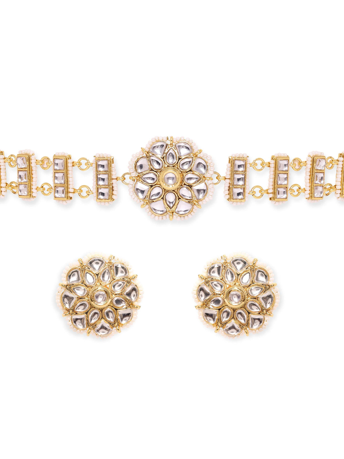 Heritage White Kundan Choker Set Gold