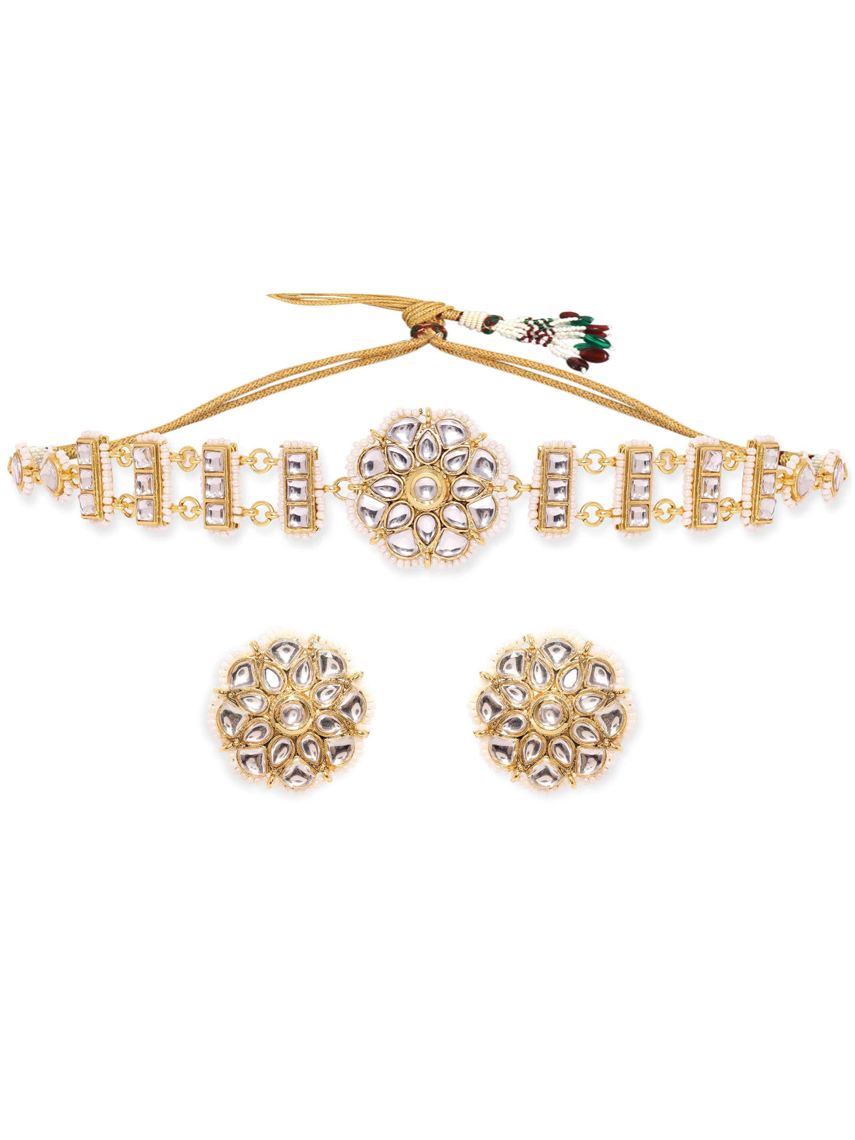 Heritage White Kundan Choker Set Gold