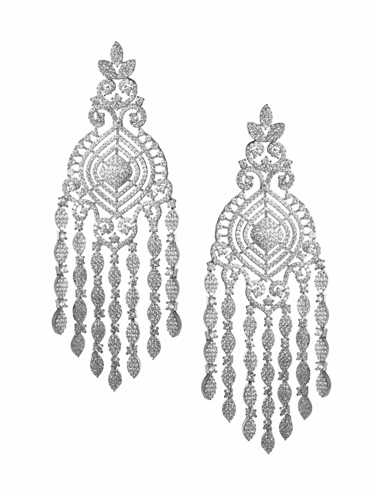 Eternal Shine American Diamond Zirconia Danglers Silver