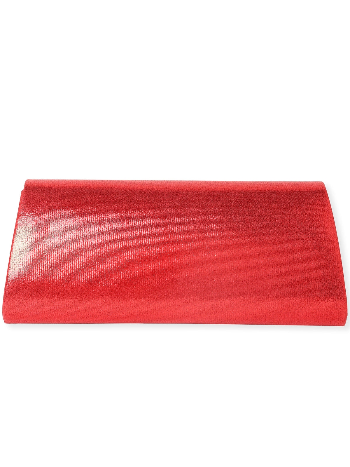 Rubans Fiery Opulence Red Textured Glossy Clutch Bag Red