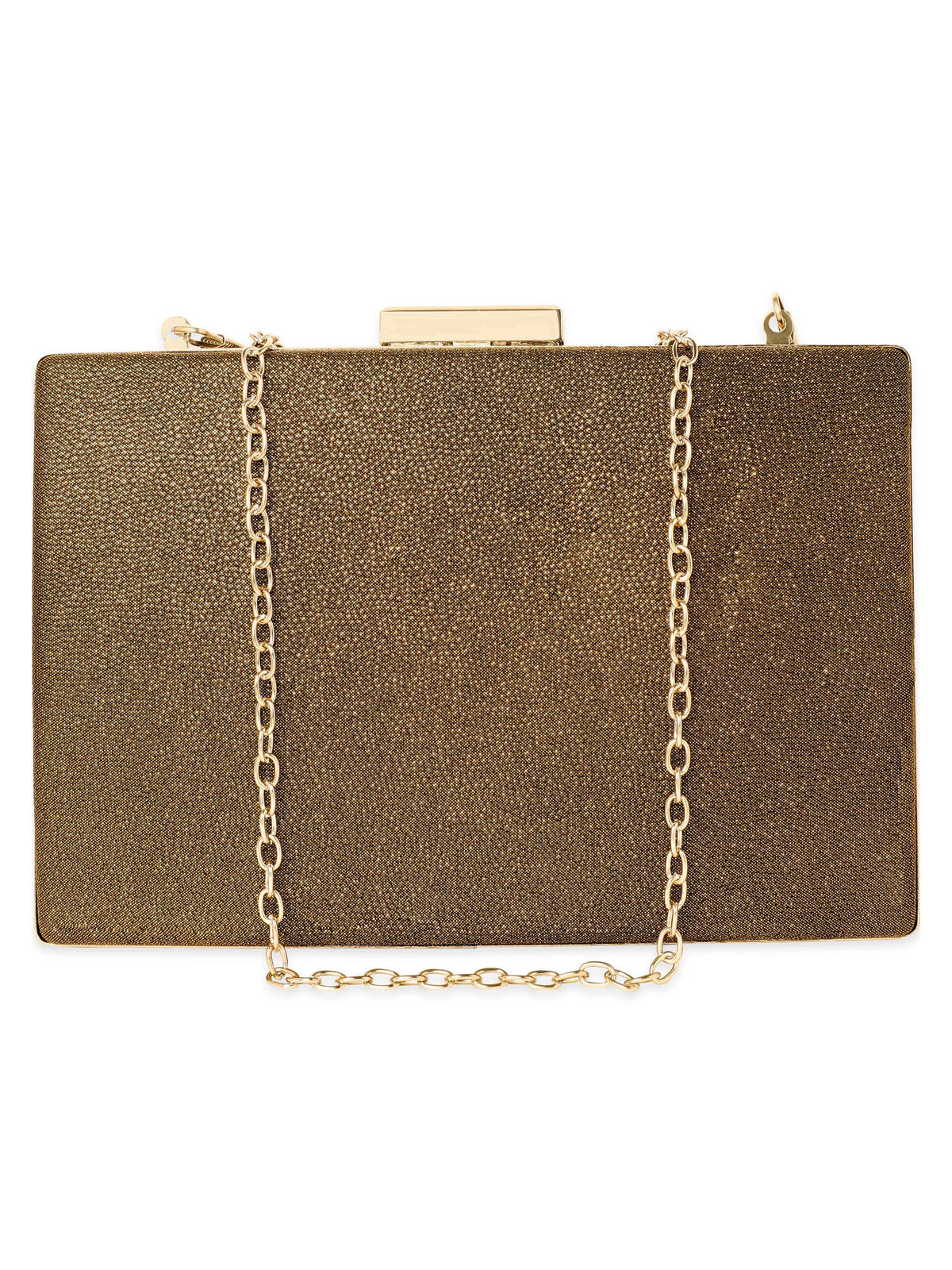 Rubans Gilded Glamour Handcrafted Shimmery Clutch Bag Brown
