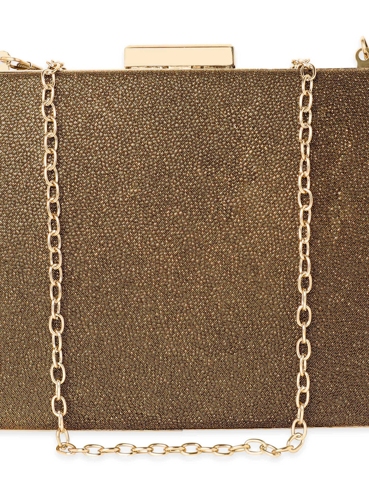 Rubans Gilded Glamour Handcrafted Shimmery Clutch Bag Brown