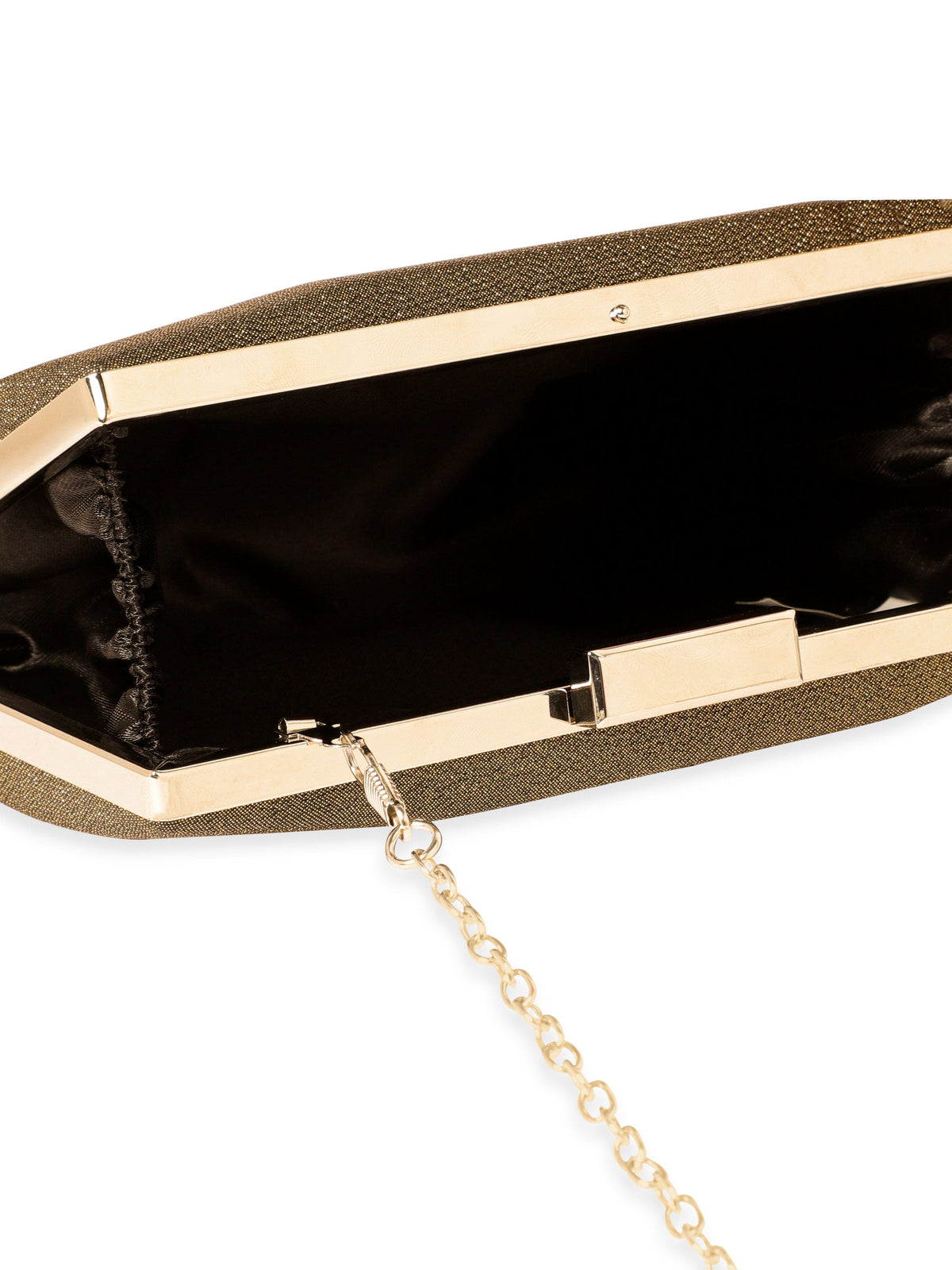 Rubans Gilded Glamour Handcrafted Shimmery Clutch Bag Brown