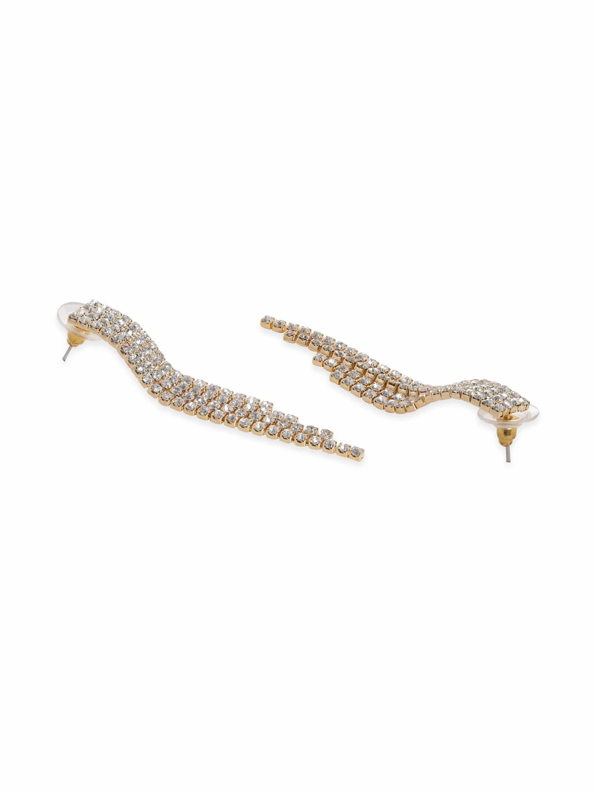 American Diamond Zirconia White Necklace Set Gold