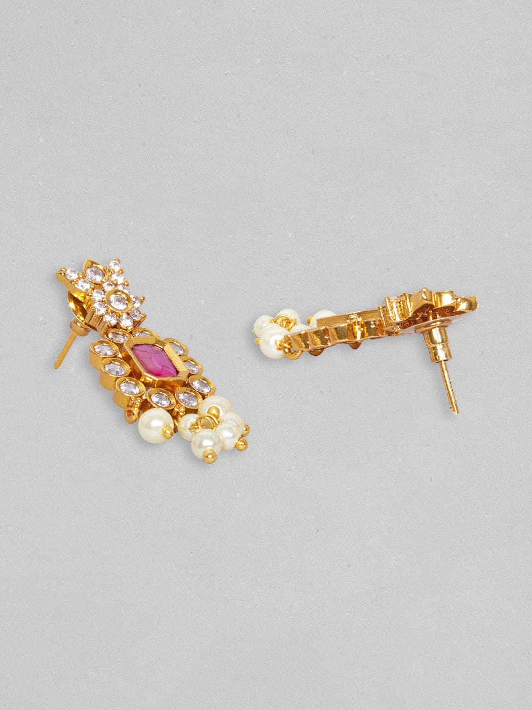 Rubans Gold Plated Choker Set With Multicolour Stones And White Beads. Multicolor