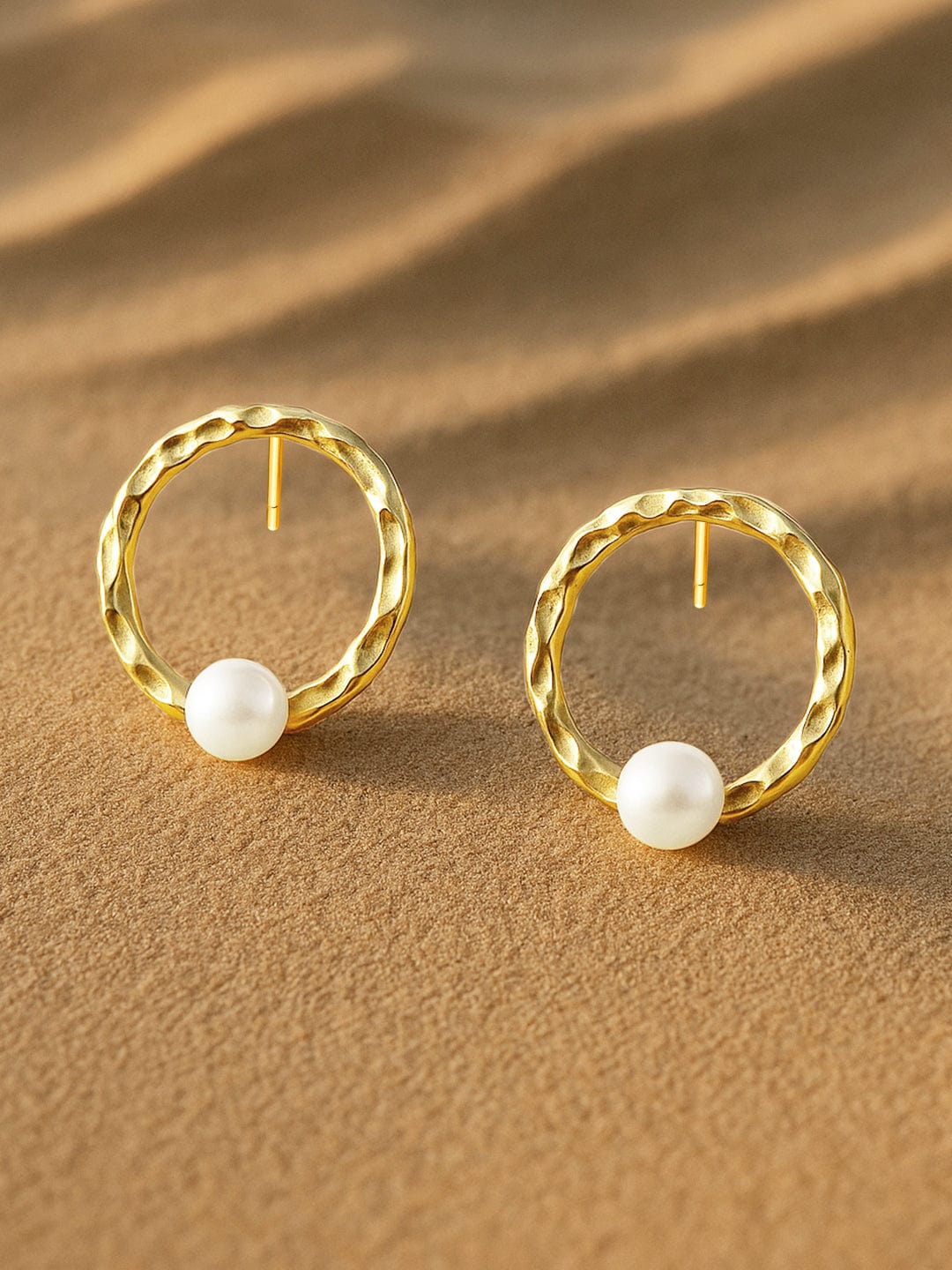 【Rubans】 Gold-Plated Circular Hoop Earrings｜ゴールドメッキ サーキュラー フープイヤリング