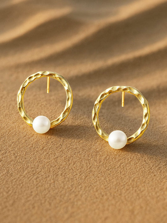 【Rubans】 Gold-Plated Circular Hoop Earrings｜ゴールドメッキ サーキュラー フープイヤリング