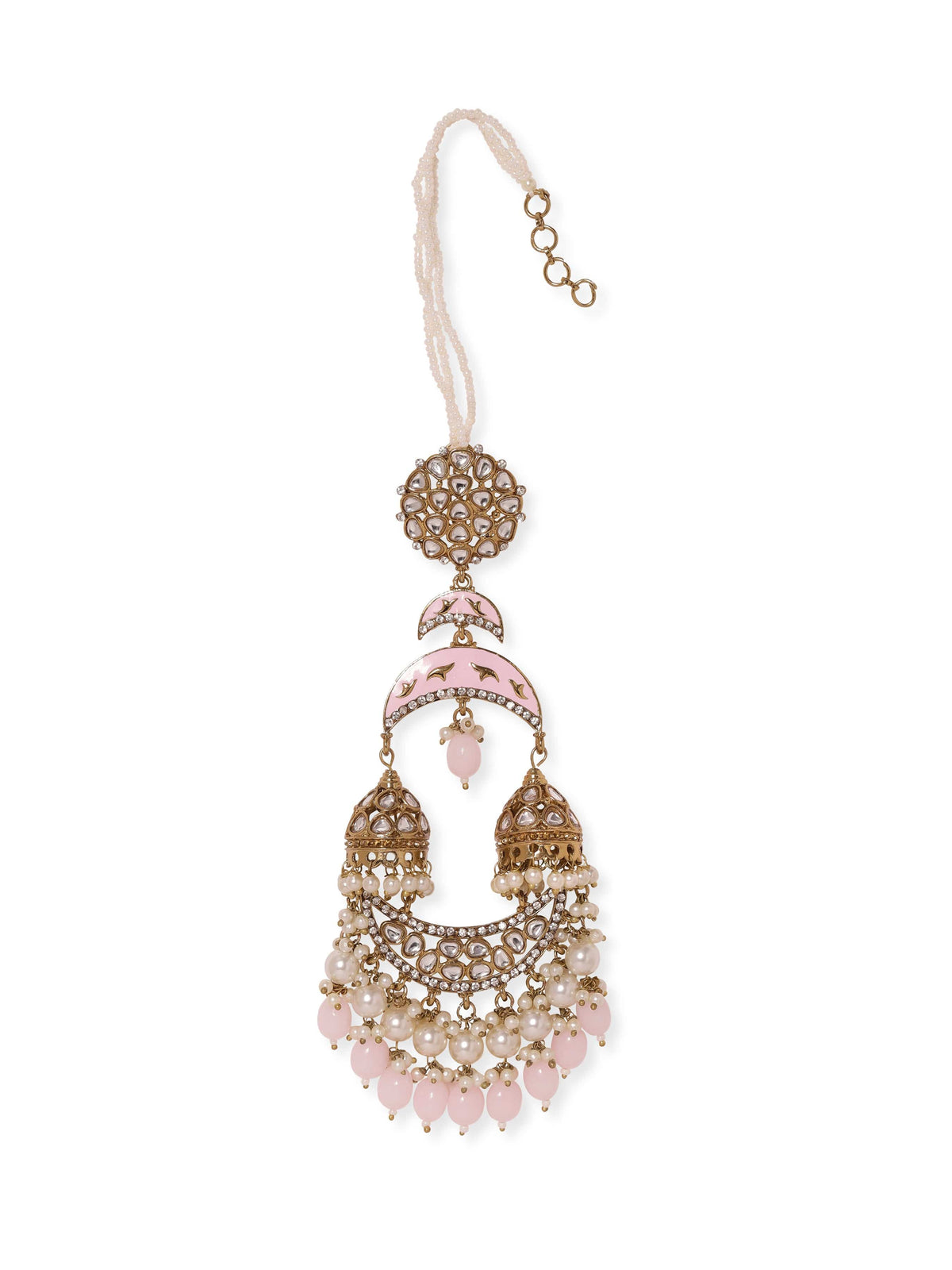 Rosy Glow Jhumka Chandbali Gold