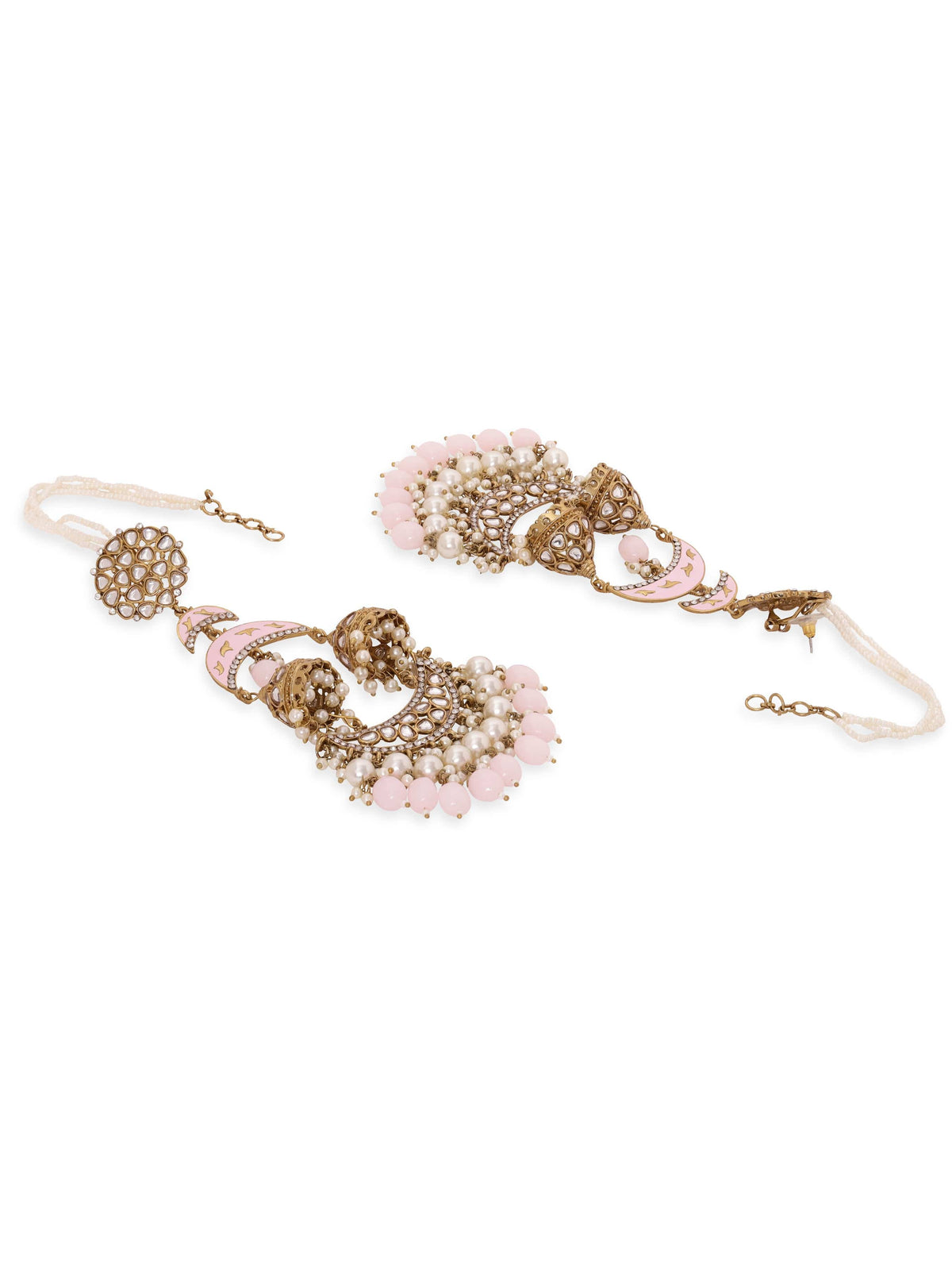 Rosy Glow Jhumka Chandbali Gold