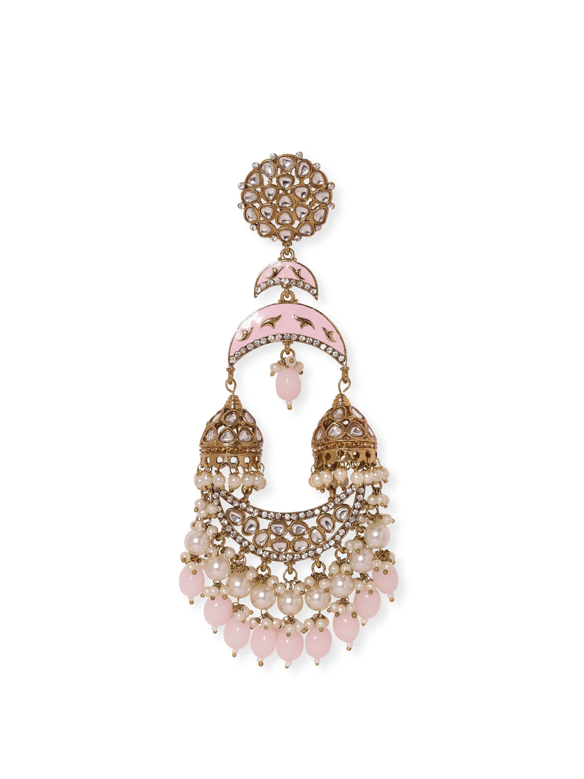 Rosy Glow Jhumka Chandbali Gold