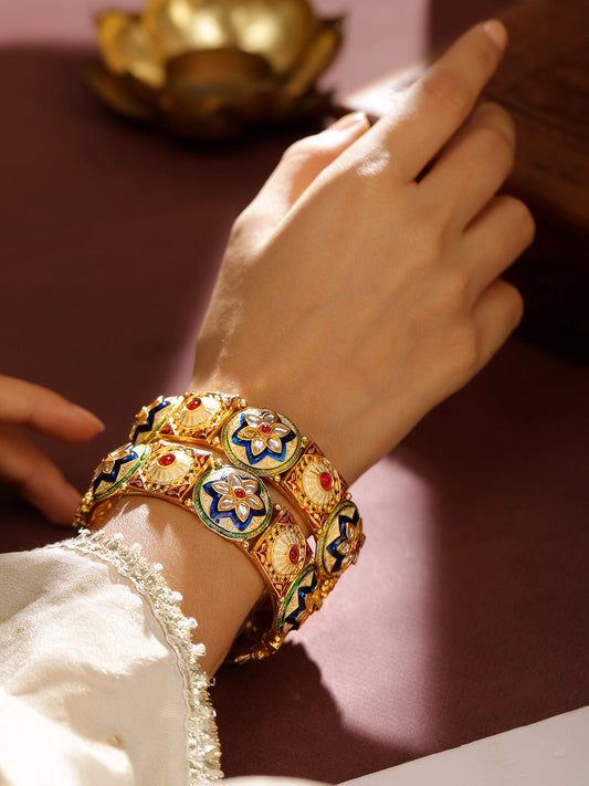 Golden Spark Multicolour Bangles 2.8 - Large