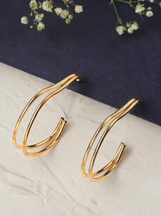 【Rubans】 Gold Plated Handcrafted Hoop Earrings｜ゴールドメッキ ハンドクラフト フープイヤリング