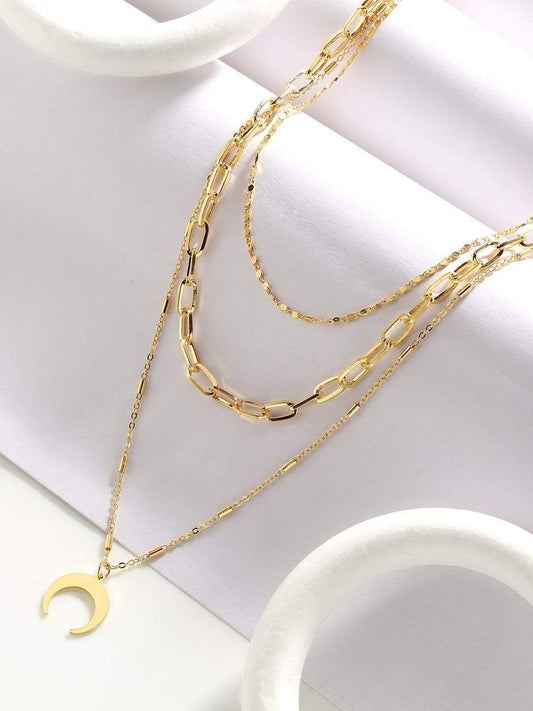 【Rubans】 Gold Plated Handcrafted Interlinked Multi Layer Chain Necklace｜ゴールドメッキ ハンドクラフト インターリンク マルチレイヤー チェーンネックレス
