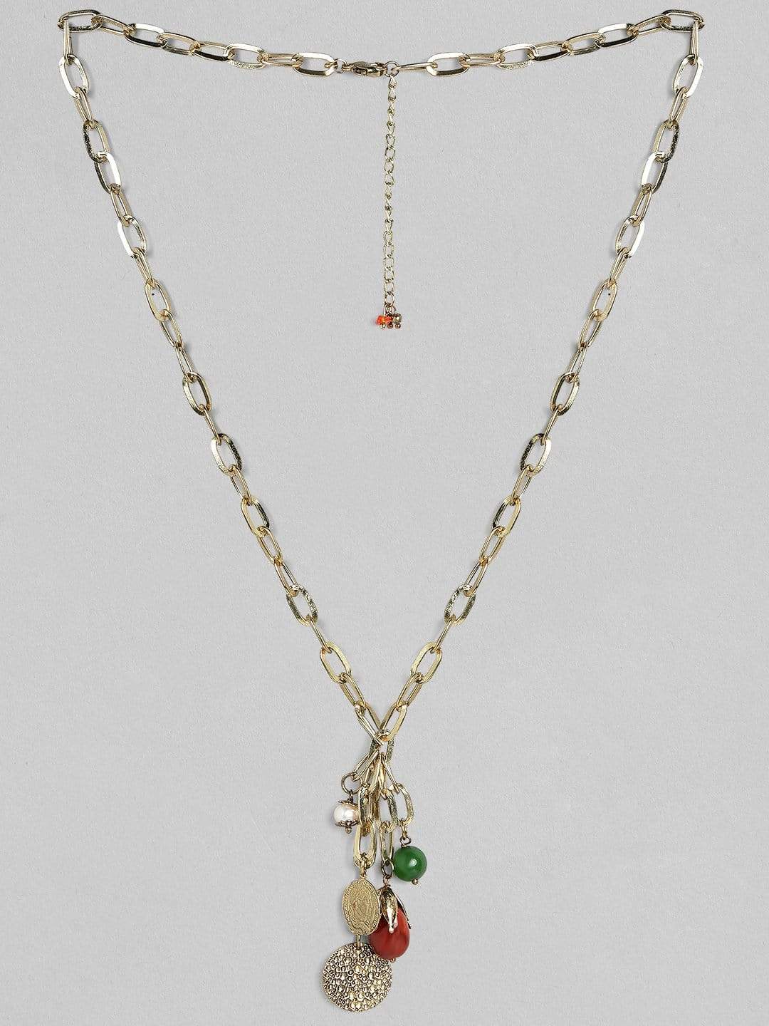 【Rubans】 Gold Plated Interlinked Beads Pendant Necklace｜ゴールドメッキ インターリンク ビーズ ペンダントネックレス