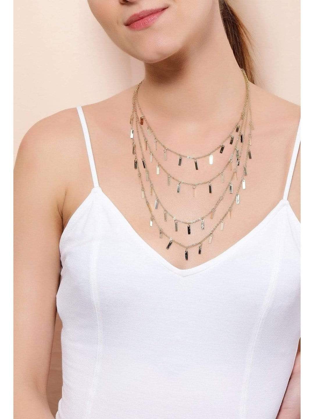 【Rubans】 Gold Plated Multi Layer Necklace｜ゴールドメッキ マルチレイヤー ネックレス