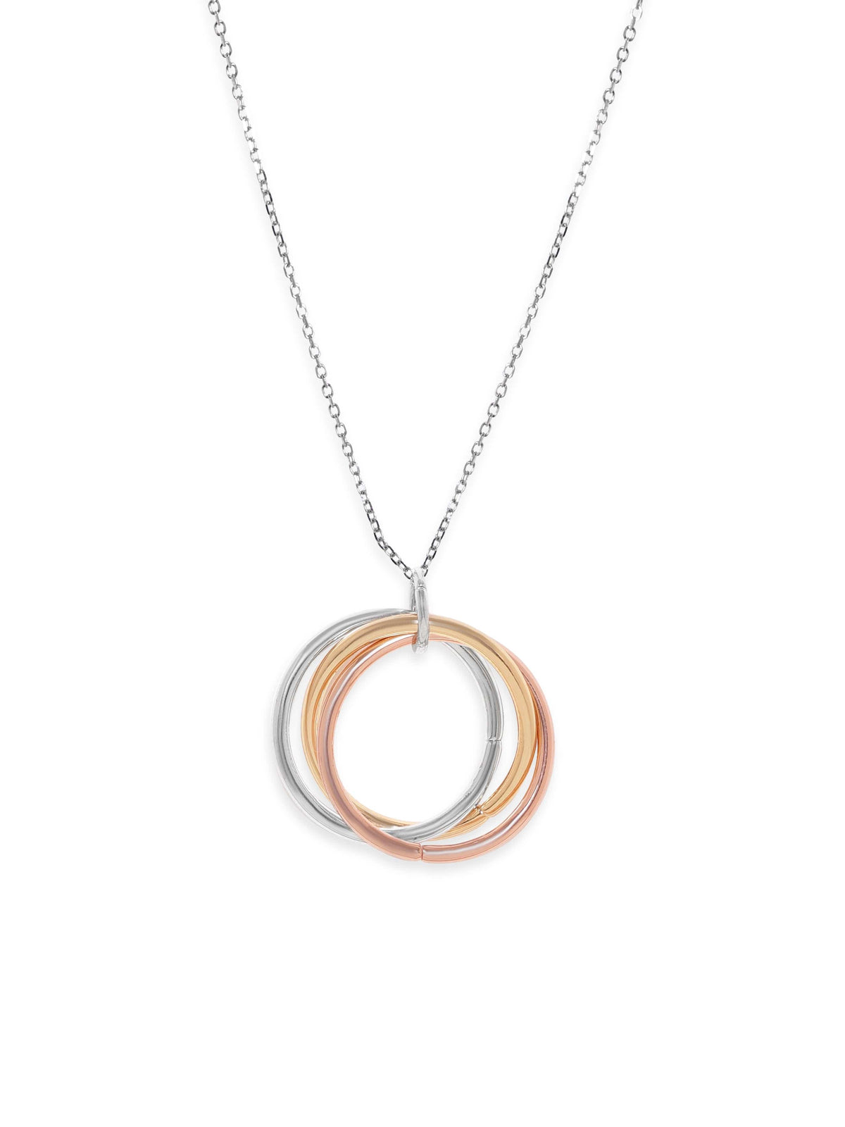 Graceful Loops Pendant Chain Necklace Silver