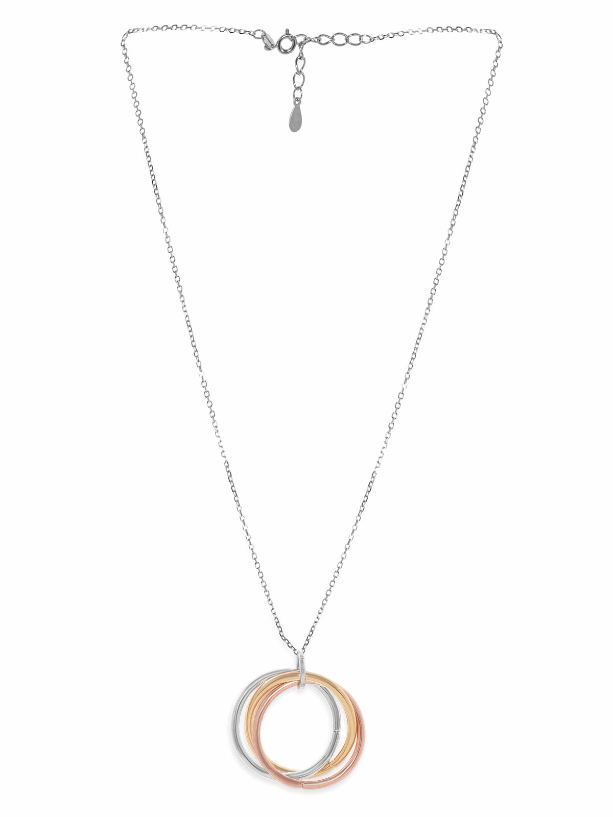 Graceful Loops Pendant Chain Necklace Silver