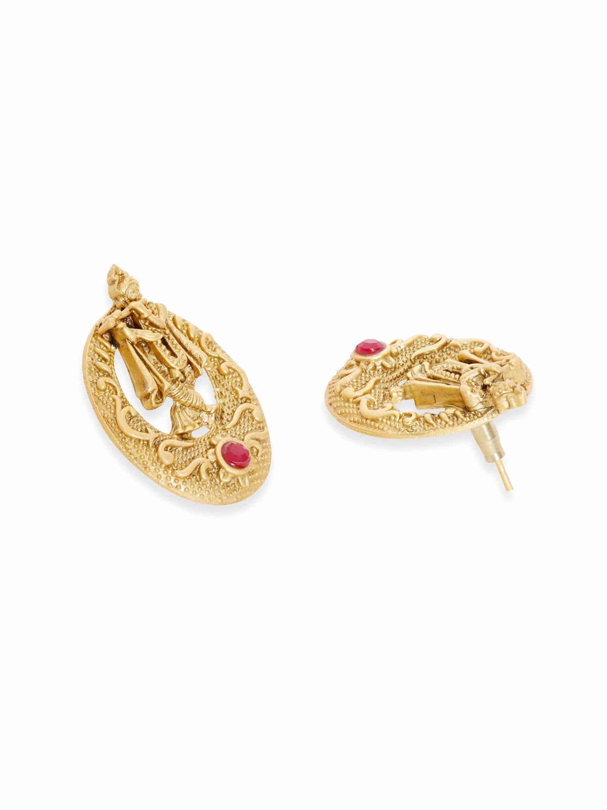 Divine Shri Krishna Temple Pendant Set Gold