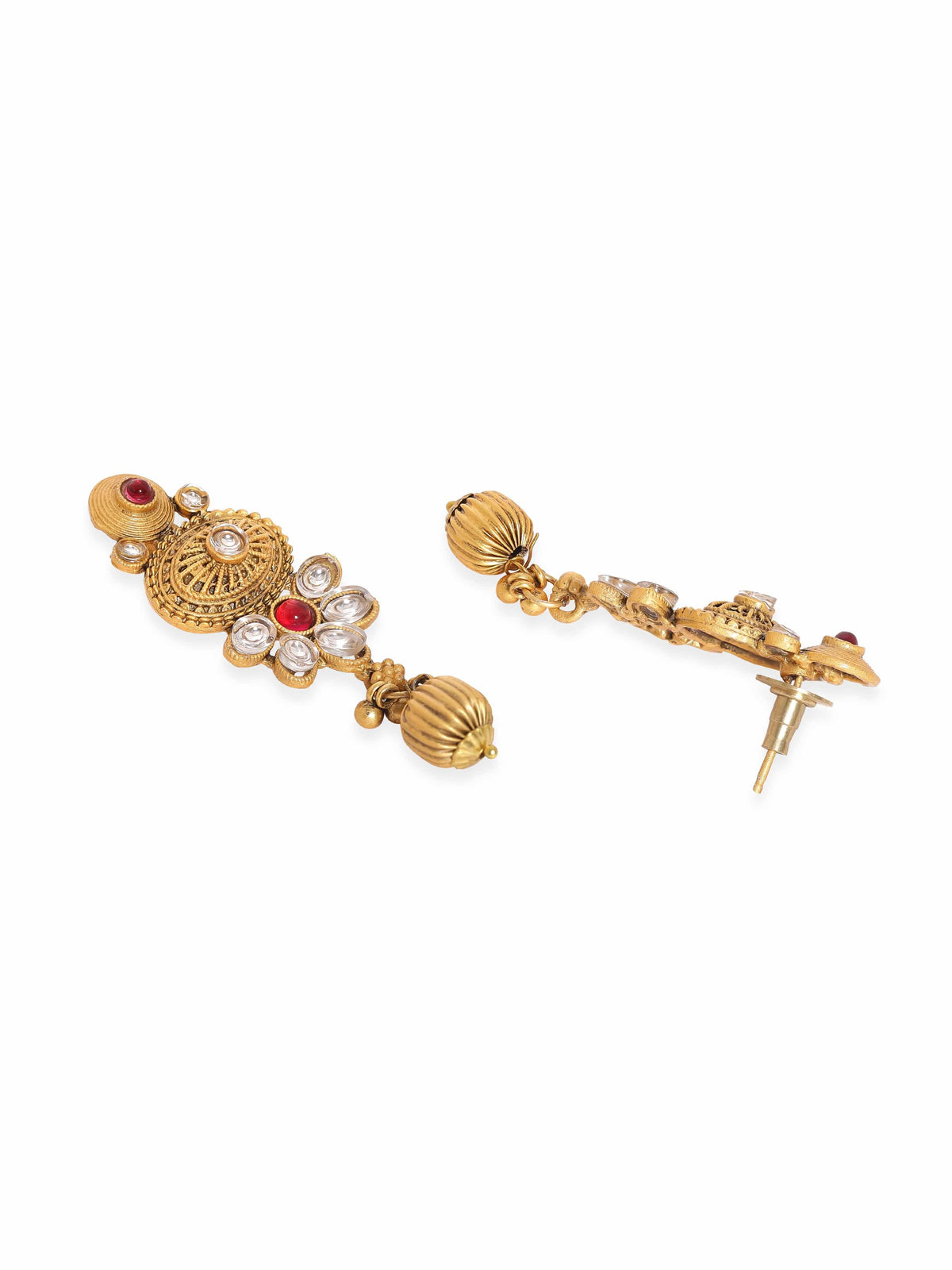 Golden Floral Pearl Beaded Choker Set Multi Color