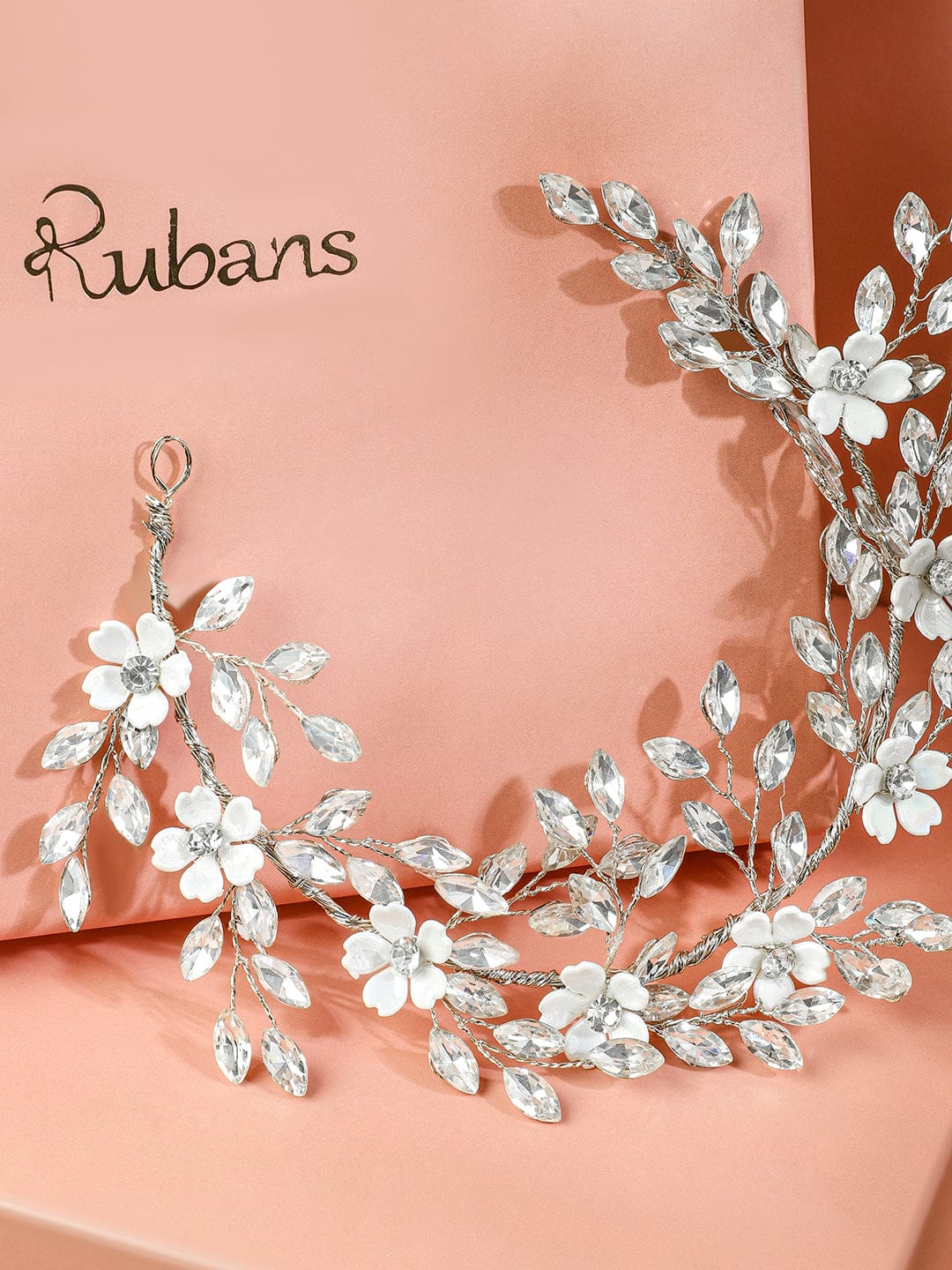White Crystal with Pearls Hair Accessory フリーサイズ