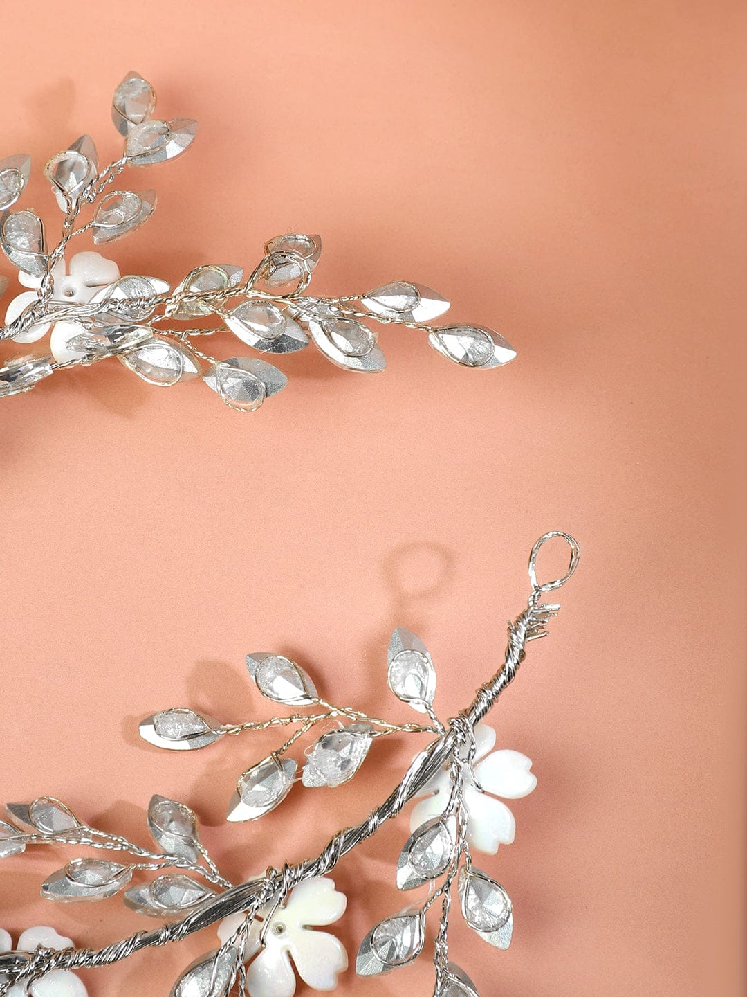 White Crystal with Pearls Hair Accessory フリーサイズ
