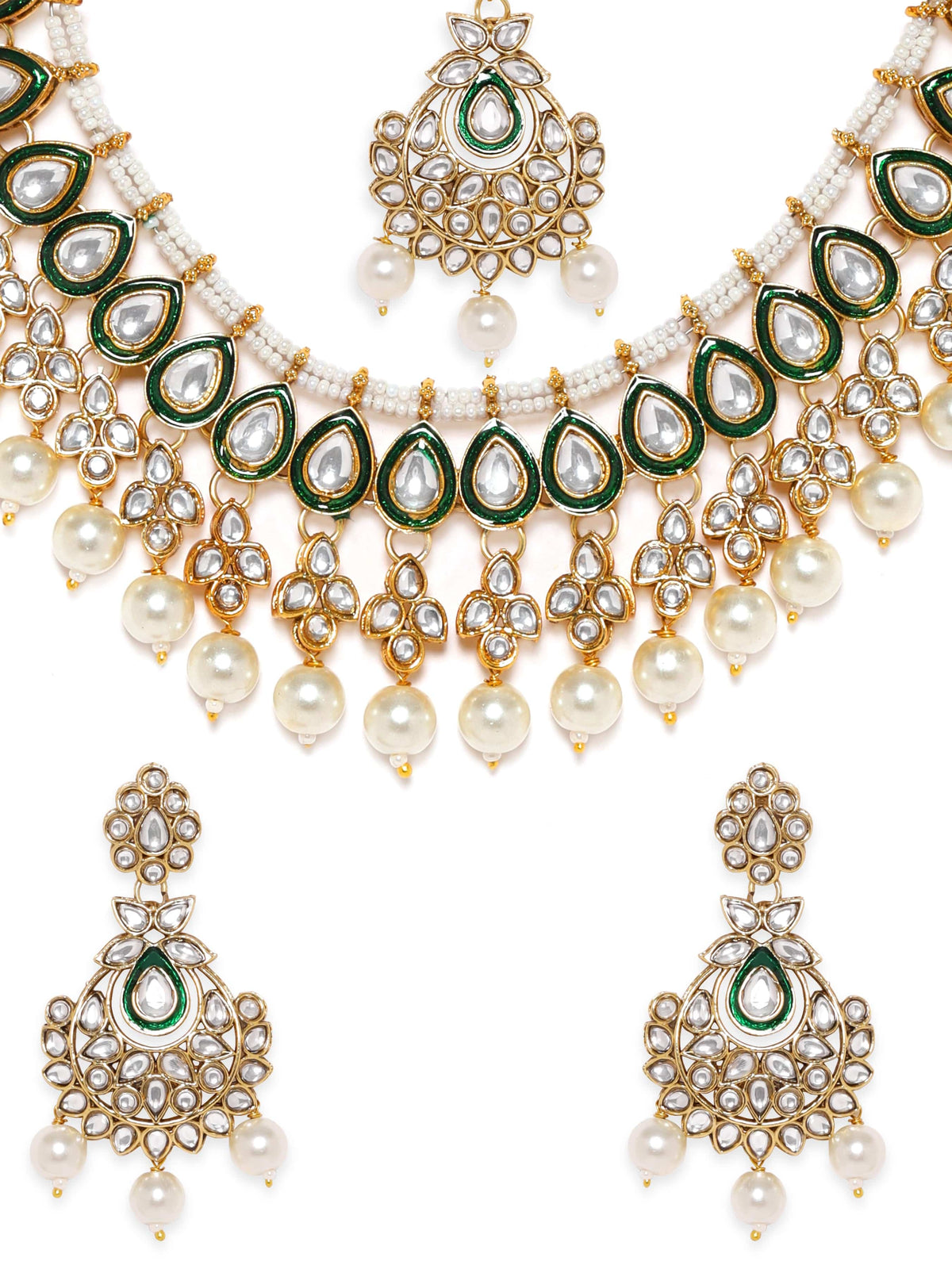 Kundan Festive Glow Necklace Set Gold