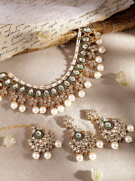 Kundan Festive Glow Necklace Set Gold