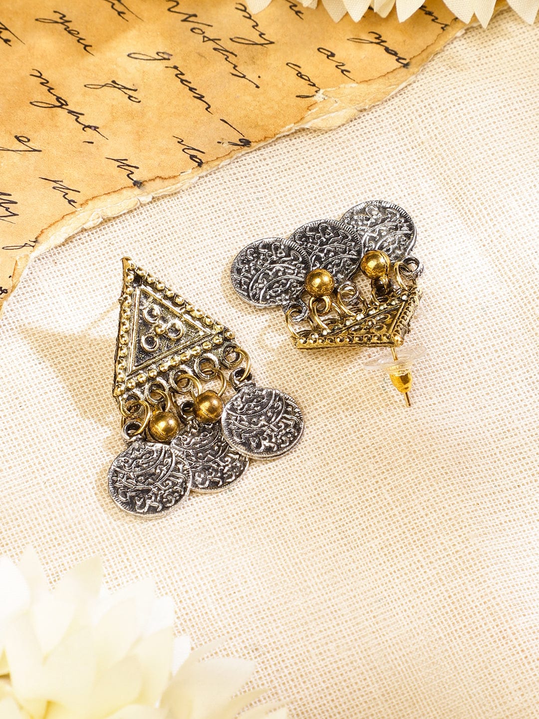 Charming Coins Oxidised Statement Necklace Set フリーサイズ