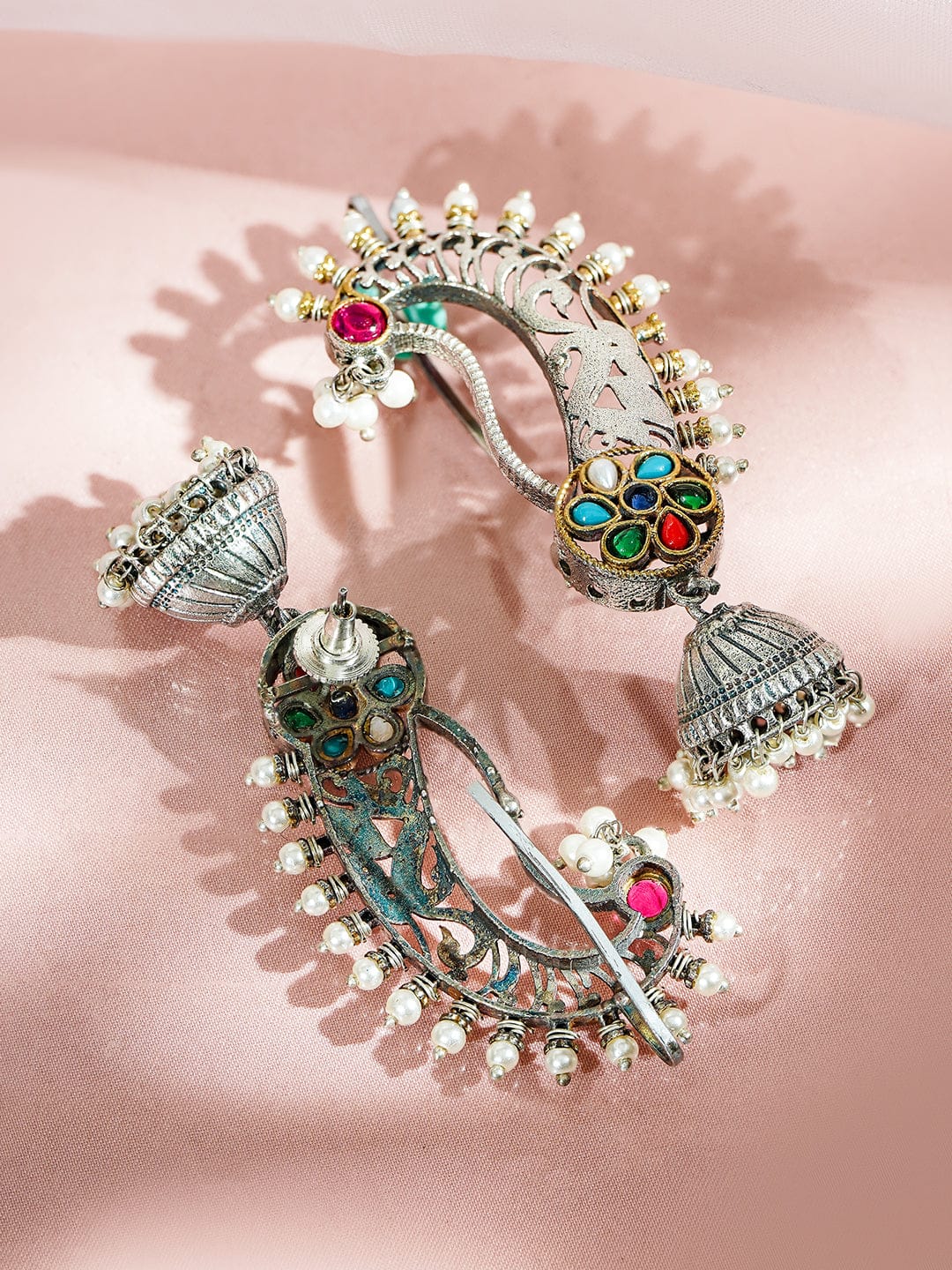 Oxidised Earcuff Jhumkas フリーサイズ