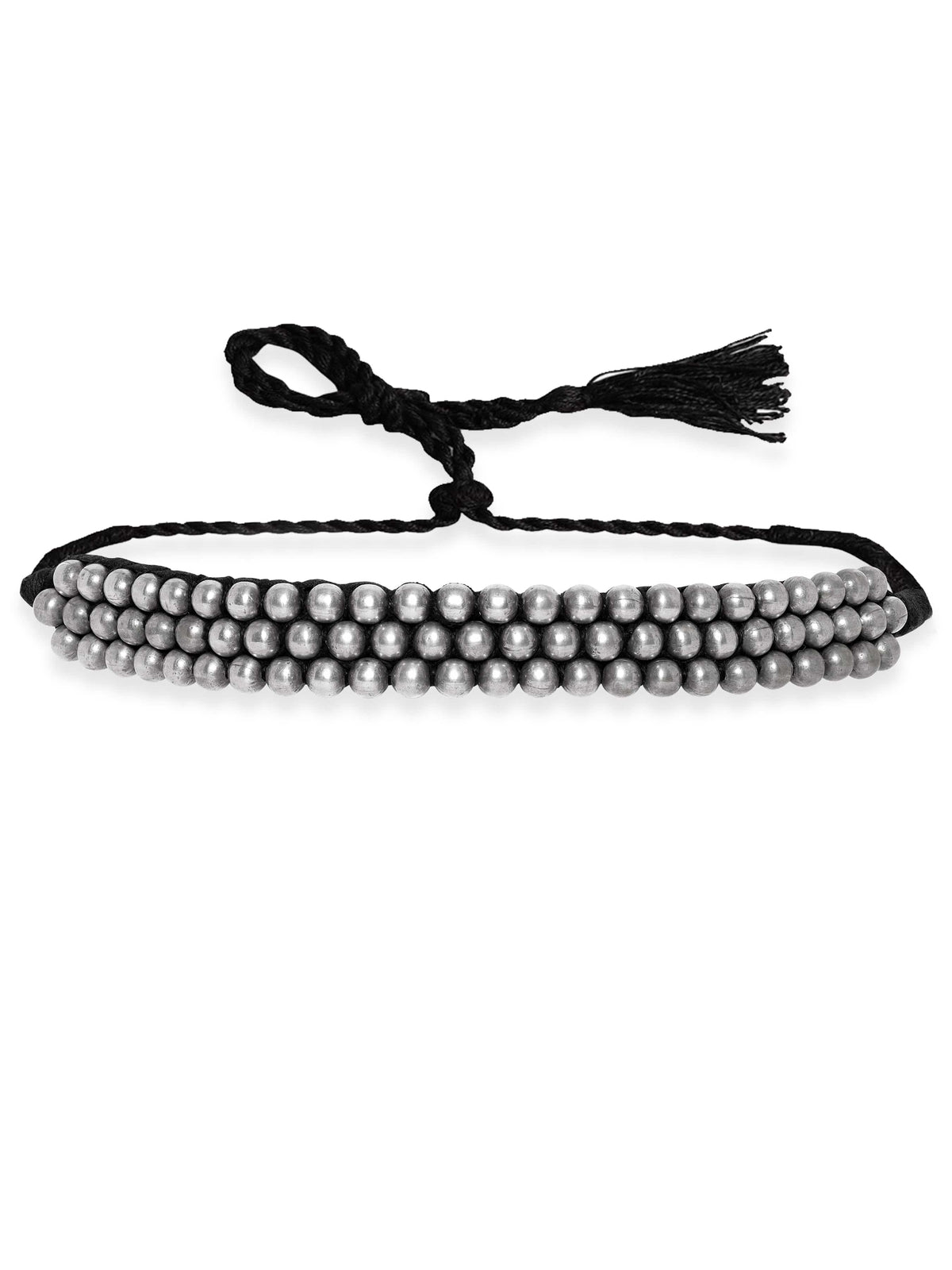 Rustic Oxidized Choker Necklace Silver