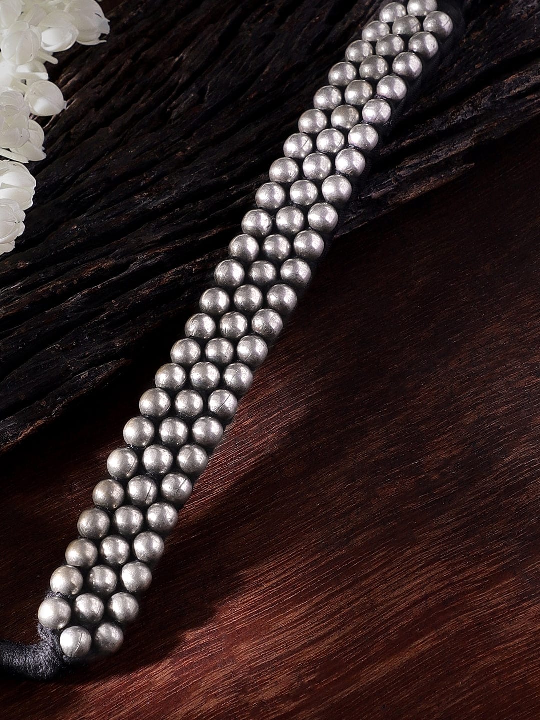 Rustic Oxidized Choker Necklace Silver