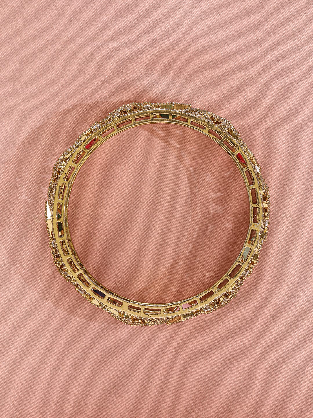 Rubans Pack Of 2 22KGold-Plated AD-Studded Traditional Bangles 45810